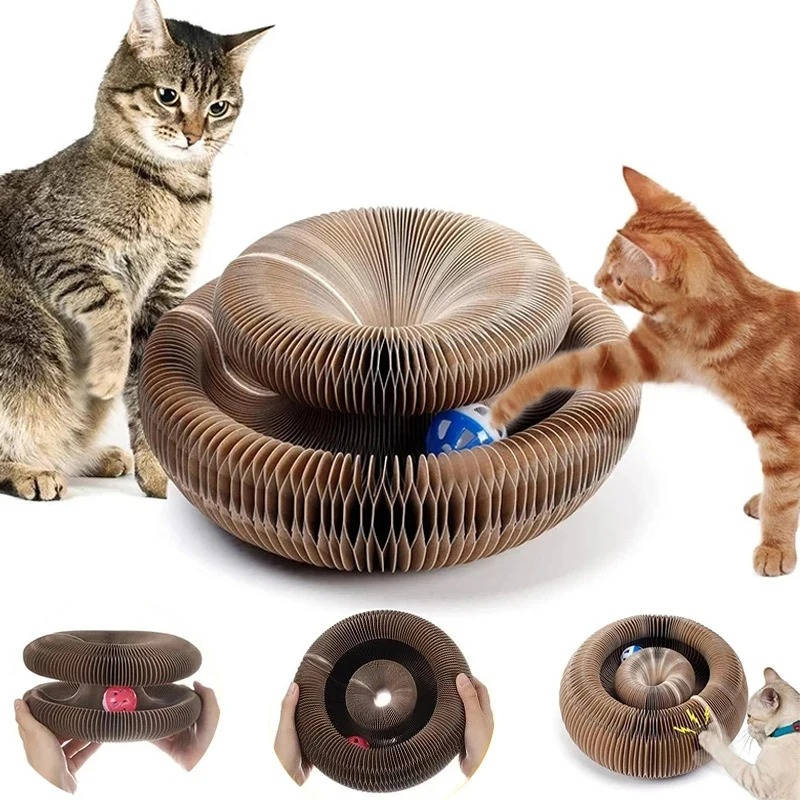Cat Scratcher with Ball Track - Interactive Scratch Pad Toy