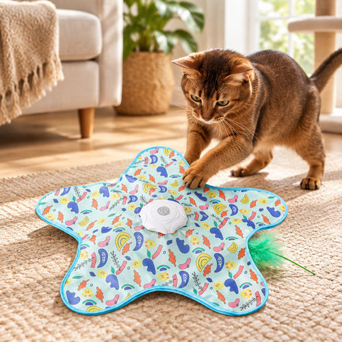 Automatic Hide and Seek Interactive Cat Toy with a cat