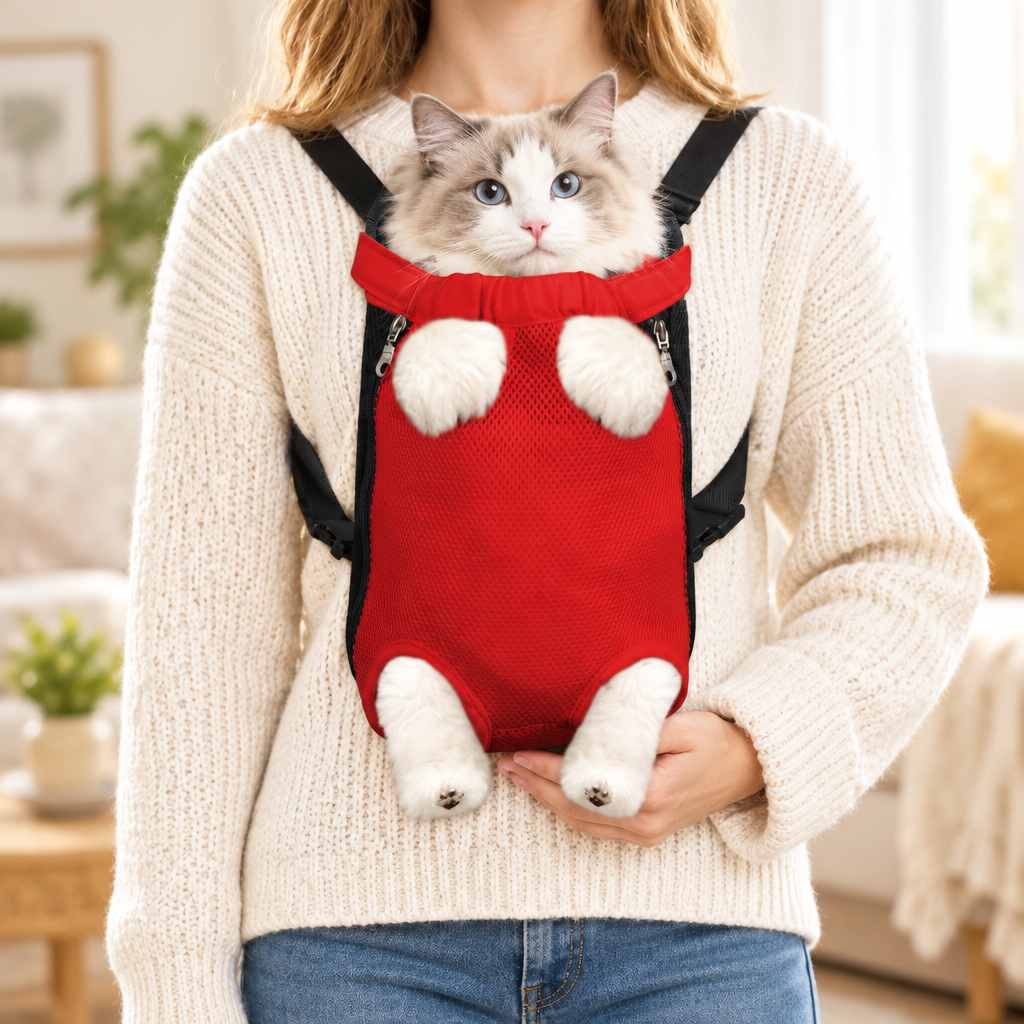 Cat Carrier Pouch with a cat inside
