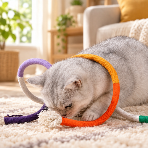 Cat Chew Toys with a cat playing