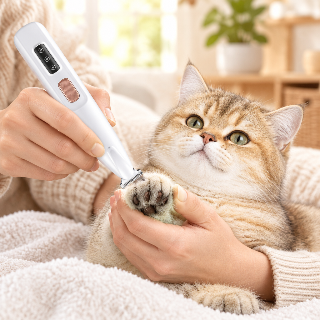 Cat Grooming Trimmer in use on a cat