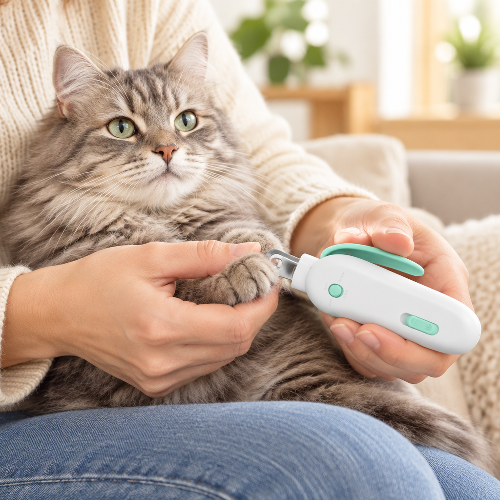 Cat Nail Clippers in use