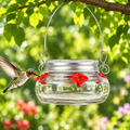 Flower Port Hummingbird Feeder with a hummingbird