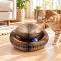 Cat Scratcher with Ball Track with a cat playing