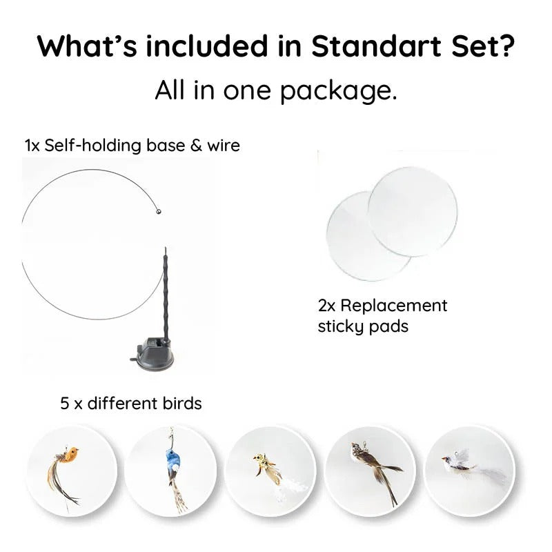 Simulated Bird Cat Toy Set - Interactive Cat Teaser Toy