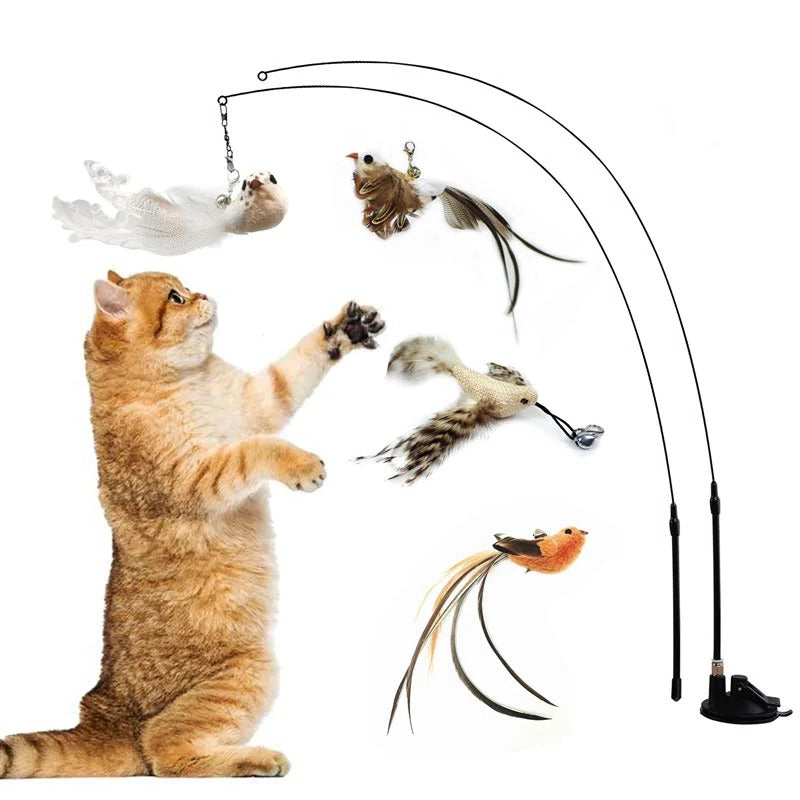 Simulated Bird Cat Toy Set - Interactive Cat Teaser Toy