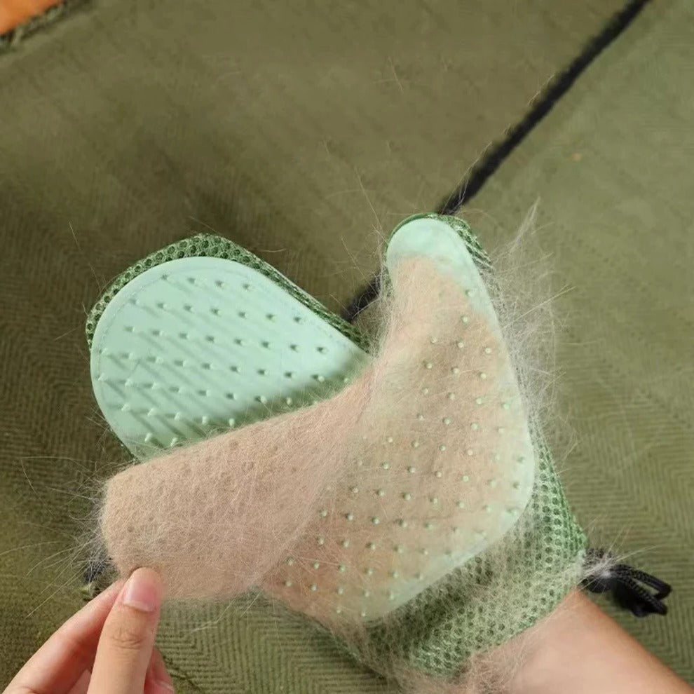 Cat Grooming Glove - 2 in 1 Pet Hair Deshedding Mitt