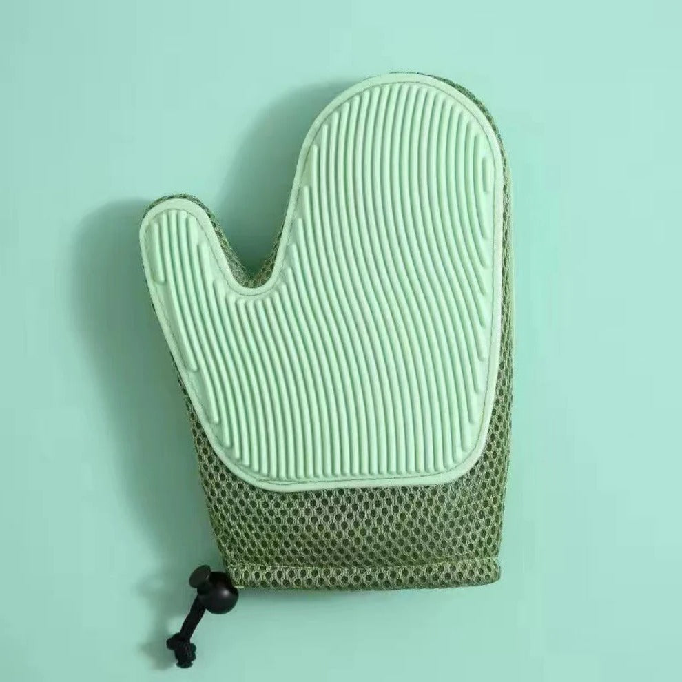 Cat Grooming Glove - 2 in 1 Pet Hair Deshedding Mitt
