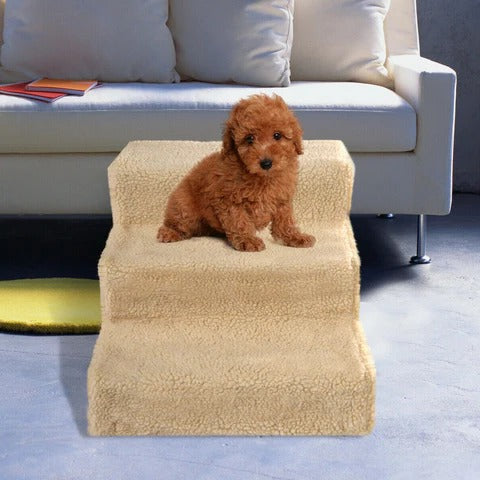 Dog Stairs for High Bed - 3 Step Portable Pet Steps