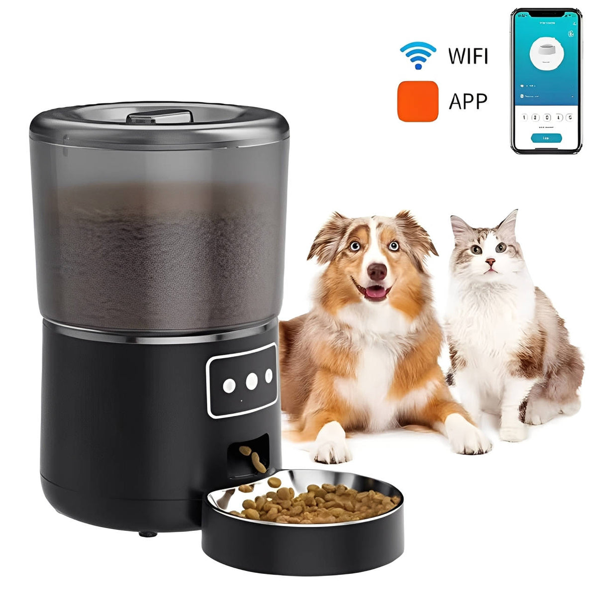 Smart Pet Feeder - Automatic Food Dispenser Cats & Dogs