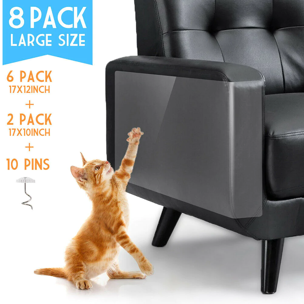 Cat Scratch Furniture Protector 8 Pack - Couch Guard Pads
