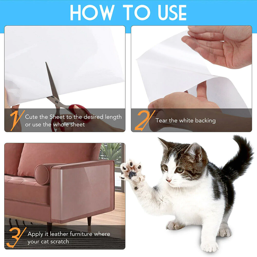 Cat Scratch Furniture Protector 8 Pack - Couch Guard Pads