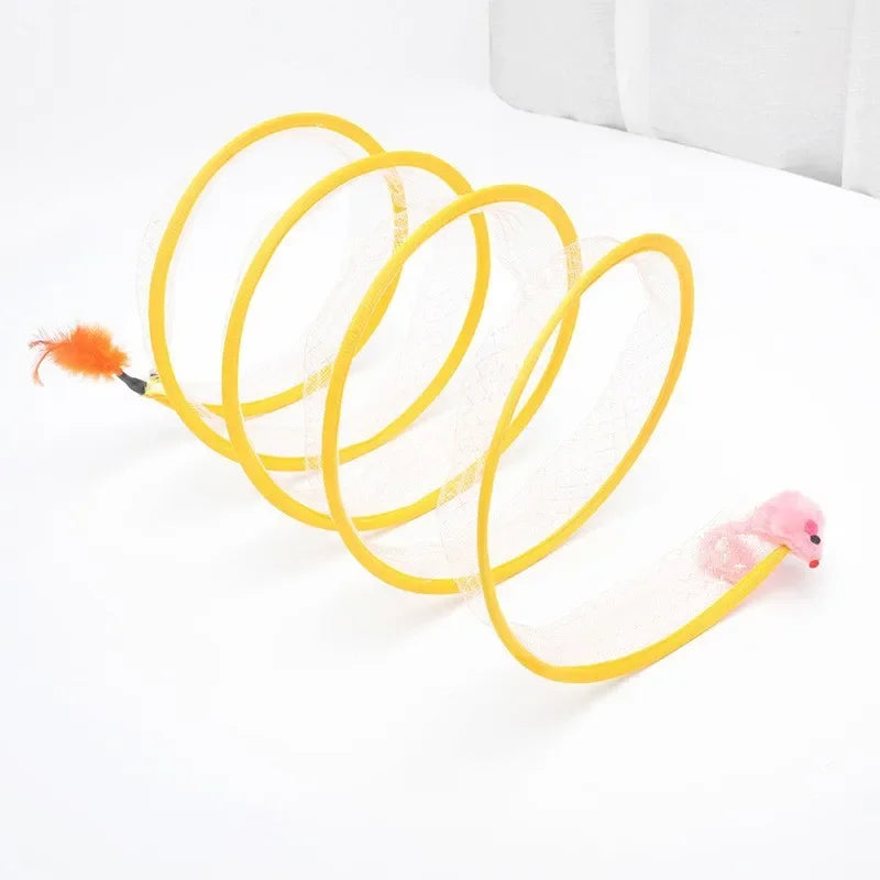 Collapsible Cat Tunnel - S Shaped Interactive Play Tunnel