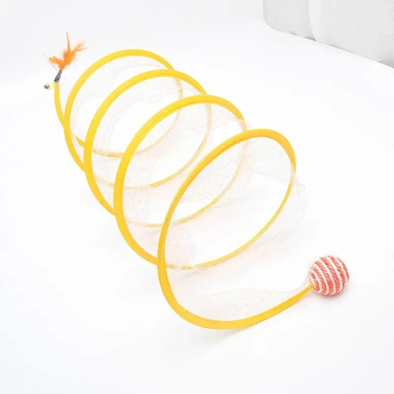 Collapsible Cat Tunnel - S Shaped Interactive Play Tunnel